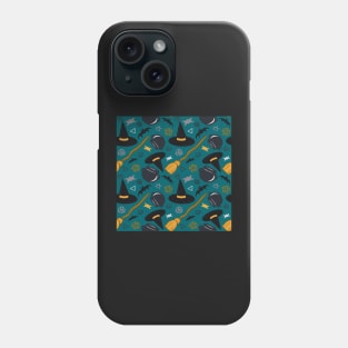 Witchy Vibes Pattern - Magical Teal Phone Case