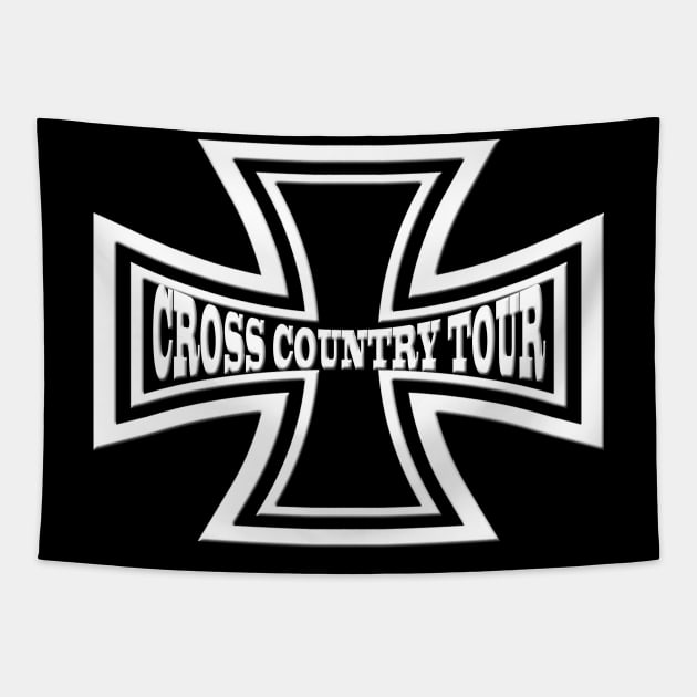 Iron Cross-Cross Country Tour Motorcycle Tapestry by DroolingBullyKustoms