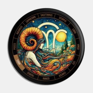 ZODIAC Aries - Astrological ARIRS - ARIRS - ZODIAC sign - Van Gogh style - 7 Pin