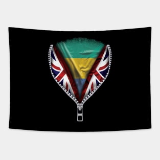 Gabonese Flag  Gabon Flag British Flag Ripped Open - Gift for Gabonese From Gabon Tapestry