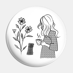 Girl with a mug Pin