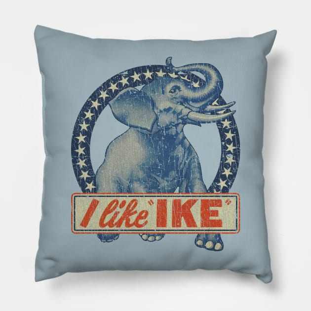 I Like Ike Elephant 1952 Pillow by JCD666