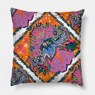 Boho Chic Flower Power - Vibrant Colorful Abstract Flower Pattern Pillow