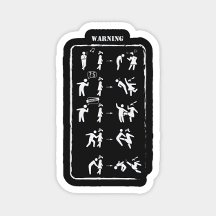 Anti-street harassment warning white pictograms Magnet