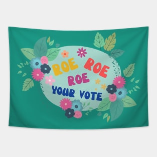 Roe roe Roe Your Vote Black And White Tapestry