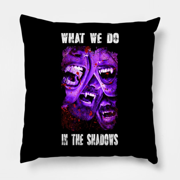 Retro Art What We Do Pillow by Black Demon Bear