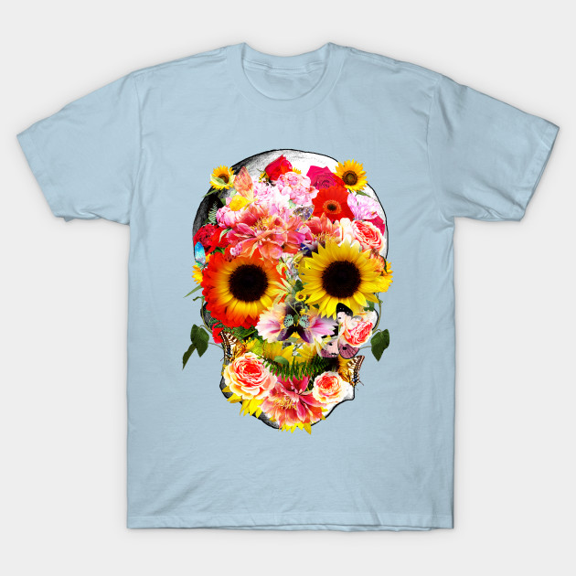 Discover Sage Tribe Skull With sunflowers - Skull Cool Skulls - T-Shirt