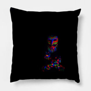 Woman with make up art of glowing UV fluorescent powder Pillow