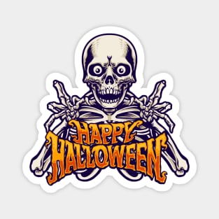 halloween character skeleton with text Magnet