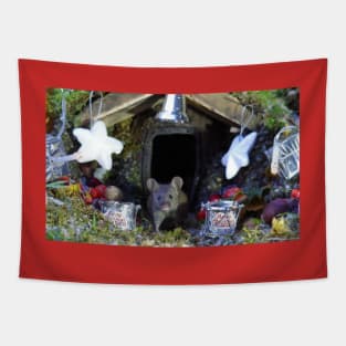 christmas wild mouse with decorations Tapestry