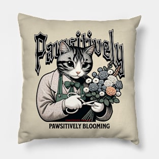 Florist Feline Fantasy - Cat and Flower Gardening Pillow