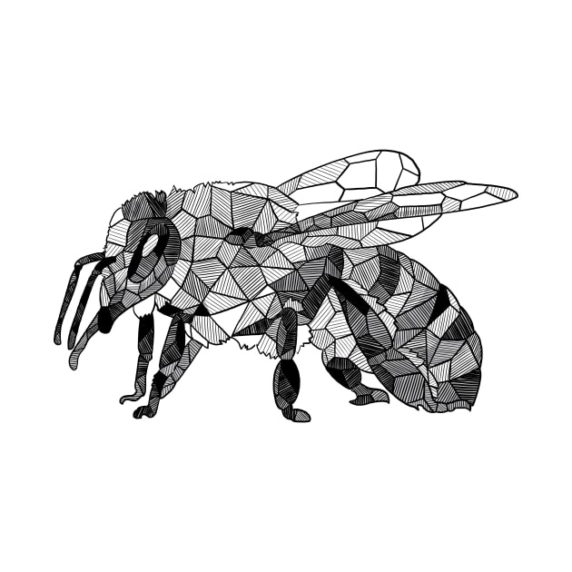 Honey Bee Geometric Sketch Art by polliadesign