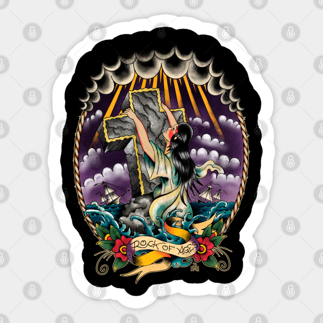 Rock Of Ages Tattoo Design Tattoo Naklejka Teepublic Pl