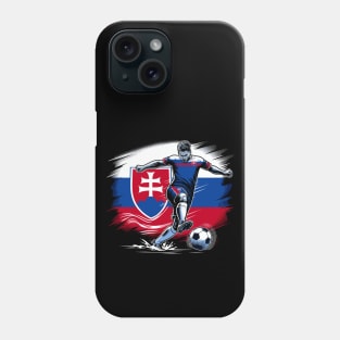 Dynamic Slovakia Soccer Star in Action - Vector Design Phone Case