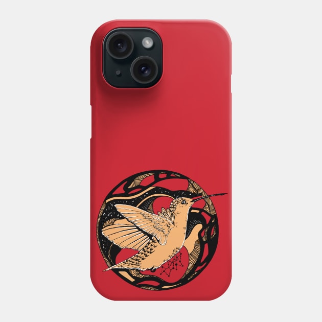 Red and Cream Circle of The Hummingbird Phone Case by kenallouis