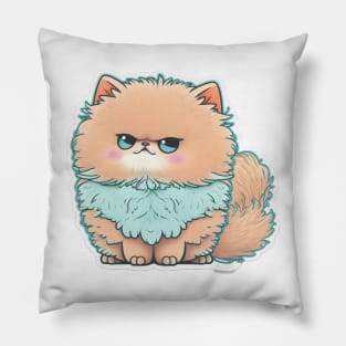 Elegant Persian Cat Sticker for Cat Lovers Pillow