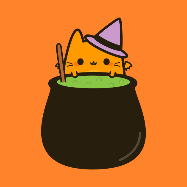 Cat bat with cauldron by peppermintpopuk