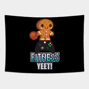 Basketball Fitness Gamer - Sporty Abstract Graphic Novelty Gift - Art Design Typographic Quote Tapestry