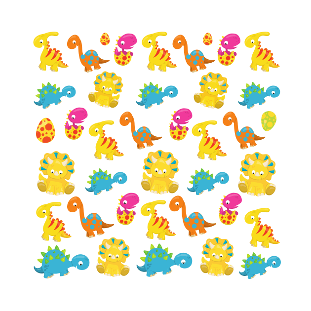 Cute Dinosaurs, Pattern Of Dinosaurs, Baby Dino by Jelena Dunčević