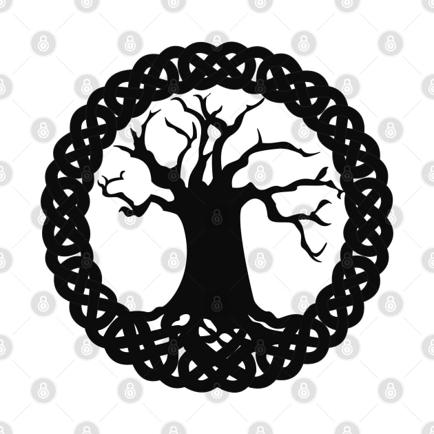 Tree of life with celtic knot border in black by Kyttsy Krafts