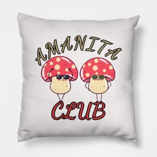 Amanita Club, Amanita Muscaria, Fly Agaric, Natural Healing, Vintage, Distressed Pillow