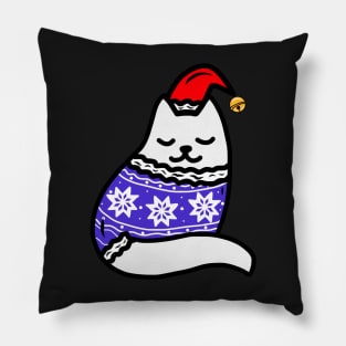 Cozy Christmas Cat Pillow