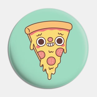 Funny Pizza With Smirk Smile Pin