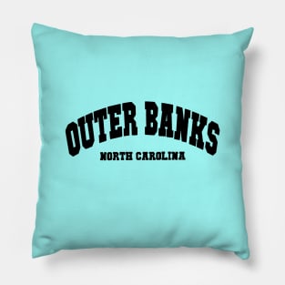 Outer Banks North Carolina Printed Black Text Pillow