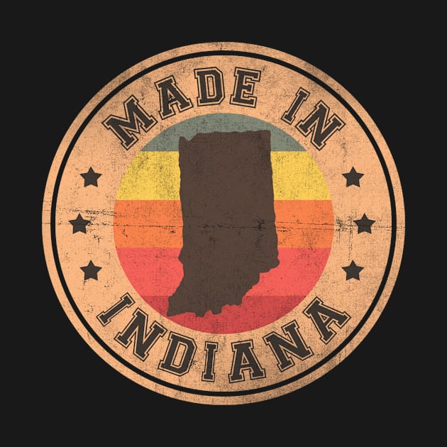 Made in Indiana - Retro Vintage Design by Happy as I travel