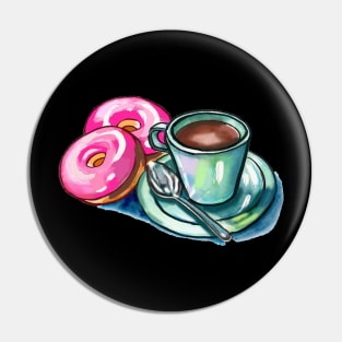 Coffee and donuts Pin