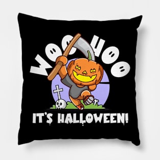 Halloween Jack-o-lantern (on dark colours) Pillow