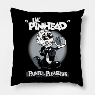 Lil Pinhead - Creepy Cute Vintage Cartoon Horror - Rubberhose Pillow