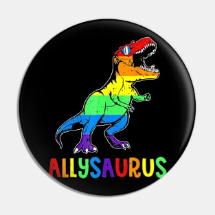 Allysaurus Lgbt Dinosaur Rainbow Flag Ally Lgbt Pride Pin