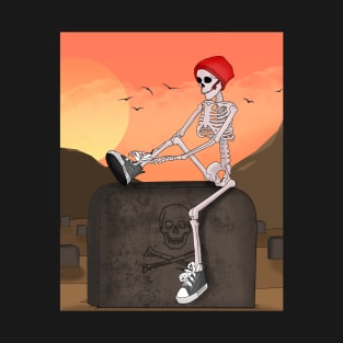 Skeleton Wears His Grey Shoes T-Shirt