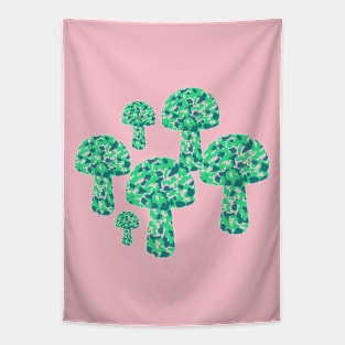 Green spotted mushrooms Tapestry