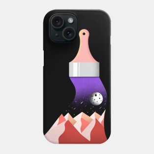 Brush painting mountains Phone Case