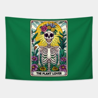 The Plant Lover funny skeleton tarot card Tapestry