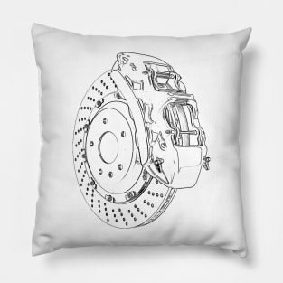 Brake Disc Wireframe Pillow