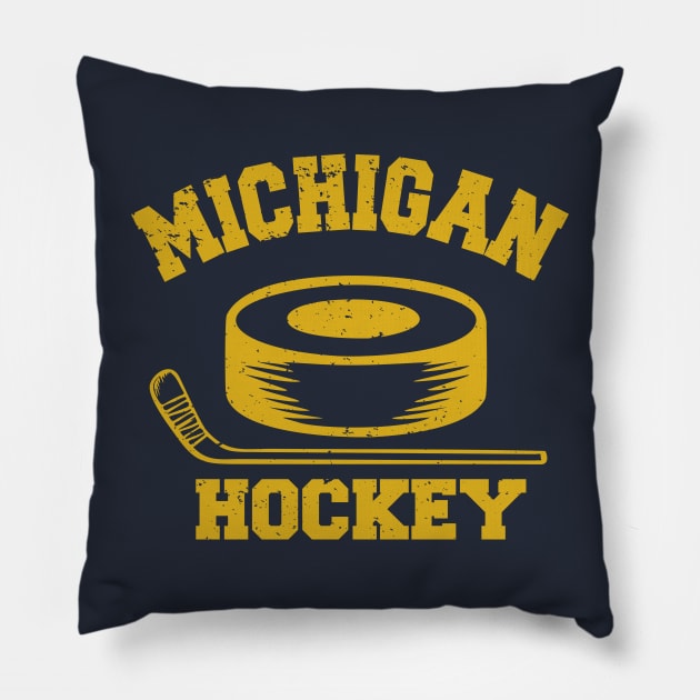 Michigan Hockey Pillow by Pablo_jkson