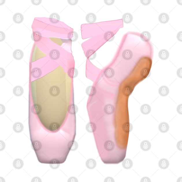 Small Ballerina Toe Shoes (White Background) by Art By LM Designs 