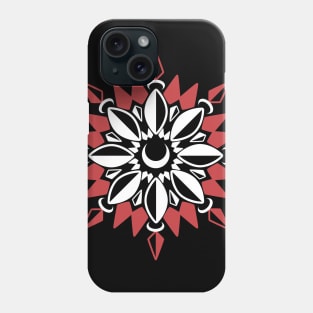 Abstract Moon Flower Print (Red) Phone Case