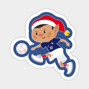 France football Christmas elf. Football World Cup soccer T-Shirt Magnet