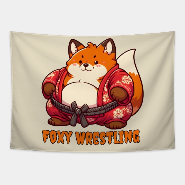 Sumo fox Tapestry by Japanese Fever