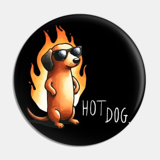 Hot Dog Dachshound (Back Print) Pin