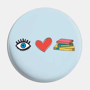 I Love Books Pin