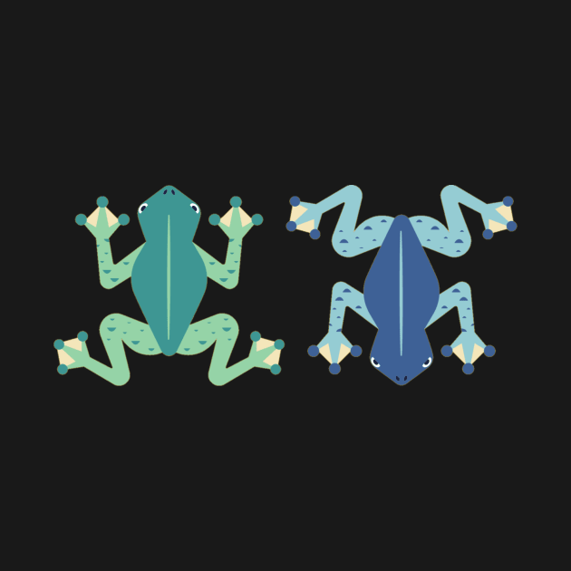 Green and blue cartoon frog pattern by LukjanovArt