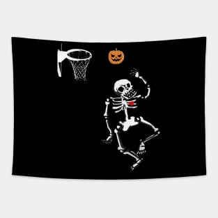 basketball skeleton halloween Tapestry