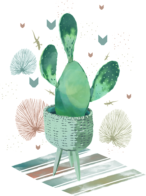 Artsy cactus Kids T-Shirt by Mimie20