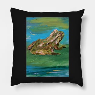 frog On A Lilly Pad Pillow