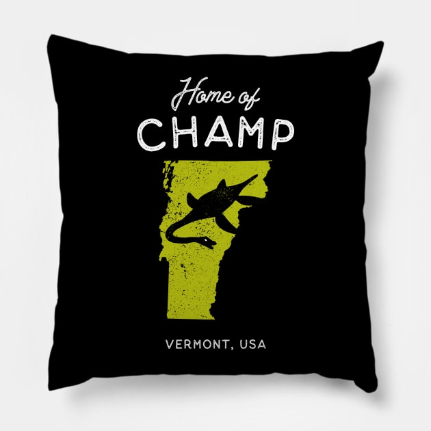 Home of Champ, The Lake Monster Pillow by Strangeology